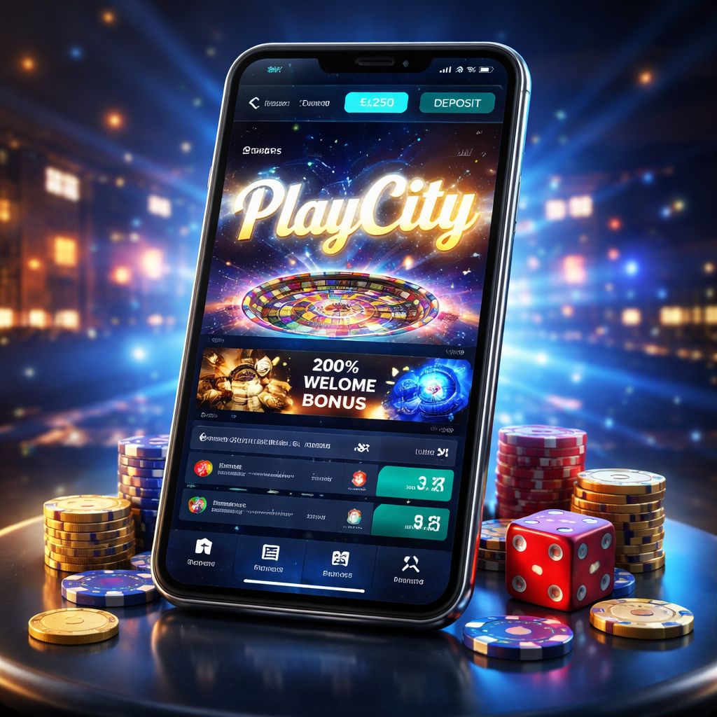 App móvil de juegos PlayCity en dispositivos Android y iPhone