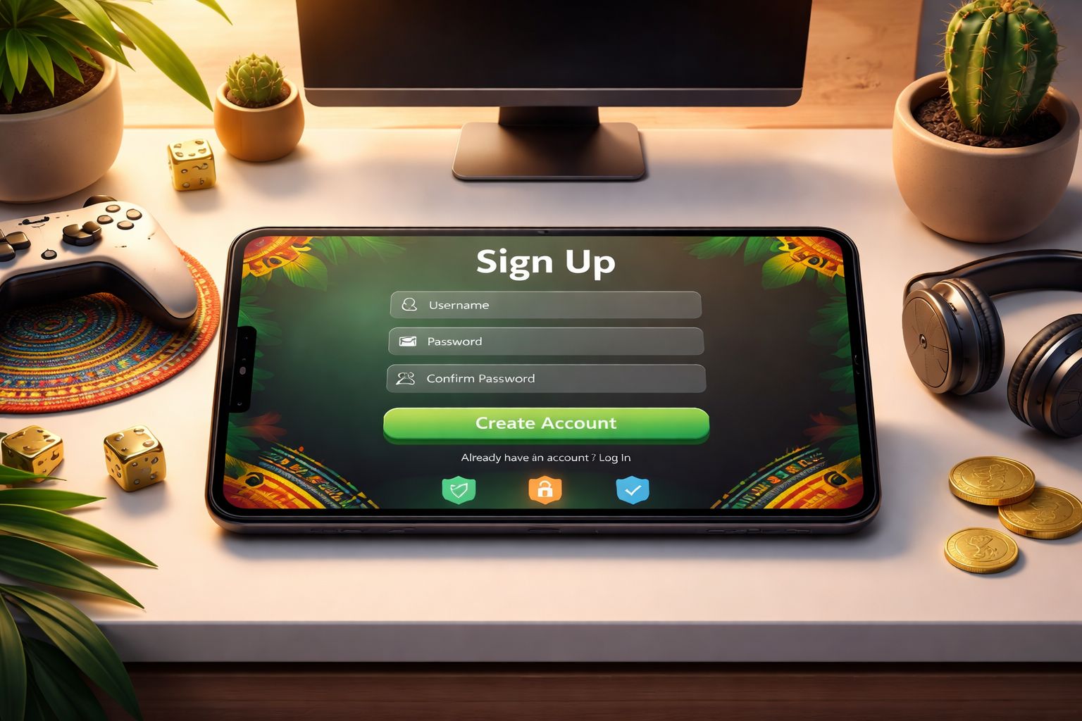 Un usuario móvil en México creando una cuenta PlayCity en un smartphone con una interfaz de registro limpia.